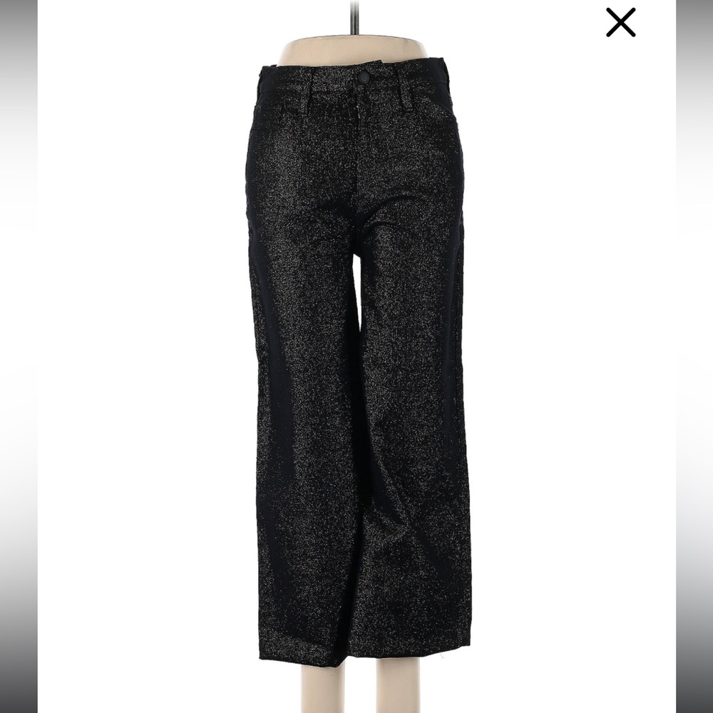 Black Shimmer Wide-Leg Pants